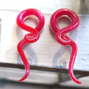 4g Glass Kawaii Southeast Asian Made Tentacle Ear Plugs